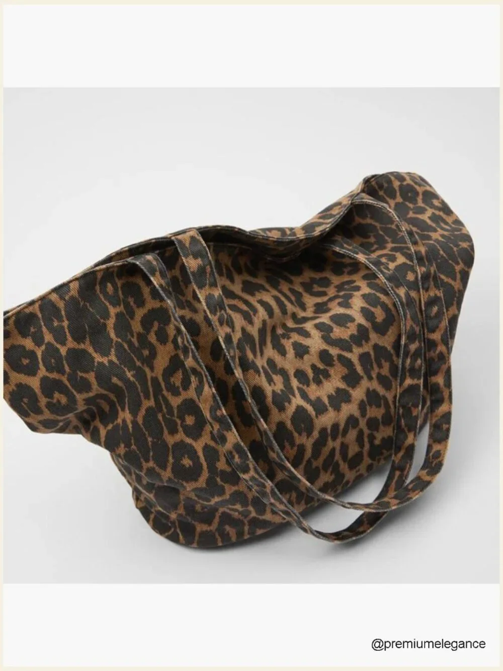 Large Leopard Print Hobo Tote Shoulder Bag with Zipper